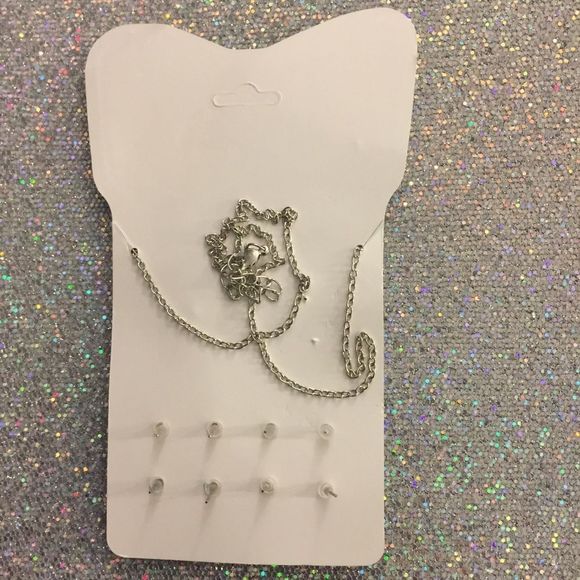 Sliver Swan Necklace & Earrings Set - Picture 4 of 5